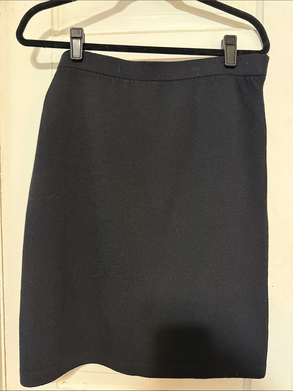 St. John Black Knit Pencil Skirt